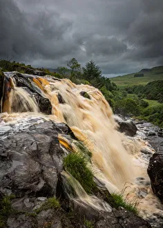 Stirling Prints: The Loup of Fintry waterfall on the River Endrick, located approximately two miles