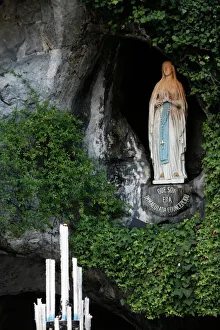 Human Representation Prints: Lourdes grotto, Lourdes, Hautes Pyrenees, France, Europe