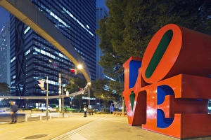 Love Prints: Love sculpture by Robert Indiana, Shinjuku, Tokyo, Honshu, Japan, Asia