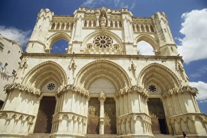 Cuenca Prints: Low angle view of the exterior facade of the Christian