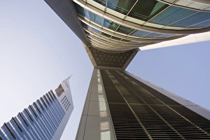 Emirates Towers Prints: Low view of the Emirates Towers