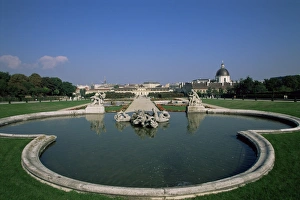 Austrian Eu Prints: Lower Belvedere with pond, Vienna, Austria, Europe
