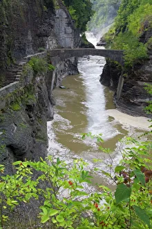 New York State Prints: Lower Falls in Letchworth State Park, Rochester, New York State, United States of America