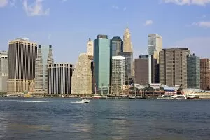 Images Dated 23rd May 2009: Lower Manhattan skyline and South Street Seaport across the East River