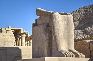 Luxor Prints: Lower remains of the Colossus of Ramses II, The Ramesseum (Mortuary Temple of Ramese II)