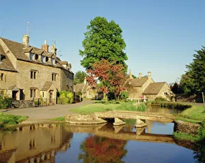 Foot Bridge Prints: Lower Slaughter, the Cotswolds, Gloucestershire, England, UK