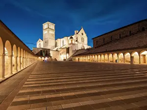 Basilicas Prints: Lower Square of St. Francis and the Basilica of Saint Francis of Assisi