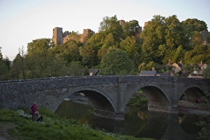 Ludlow Prints: Ludlow Castle and Dinham Bridge in the evening, Shropshire, England, United Kingdom