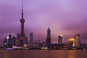 Pu Dong Prints: Lujiazui Finance and Trade zone, with Oriental Pearl Tower, and Huangpu River