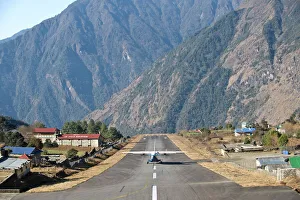 Nepal Prints: Lukla Airport and Runway, Solu Khumbu Region, Nepal, Himalayas, Asia