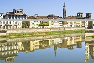 Firenze Prints: Lungarno delle Grazie and Arno river, UNESCO World Heritage Site, Florence, Tuscany