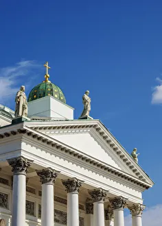 Helsinki Prints: Lutheran Cathedral, detailed view, Helsinki, Uusimaa County, Finland, Europe