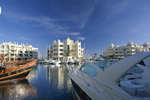 Costa Del Sol Prints: Luxury boat and the Marina