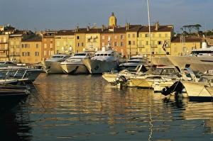 Luxury yachts in harbour, St. Tropez, Var, Cote d Azur, French Riviera