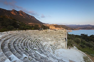 Amphitheatre Prints: Lycian amphitheatre, Antiphellos ruins, Kas, Lycia, Turquoise Coast, Mediterranean Region