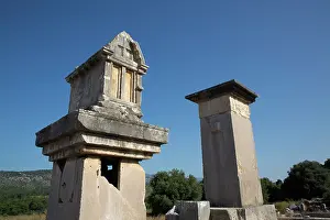 Burial Prints: Lycian Pillar Tomb (left) & Harpy Monument