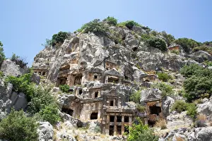 Burial Prints: Lycian Rock Tombs, 4th Century BC, Myra Ancient City, Demre, Antalya, Turkey