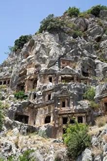 Burial Prints: Lycian Rock Tombs, 4th Century BC, Myra Ancient City, Demre, Antalya, Turkey