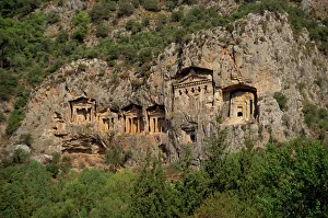Asia Minor Prints: Lycian rock tombs, Dalyan, Anatolia, Turkey, Asia Minor, Eurasia