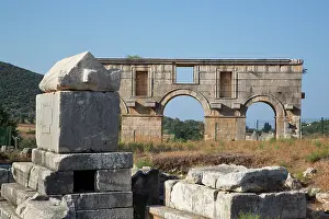 Relics Prints: Lycian Sarcophagus, Arch of Modestus (background)