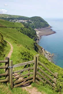 Fence Prints: Lynmouth, Exmoor National Park, Somerset, England, United Kingdom, Europe