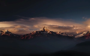 Machapuchare (Machhapuchhre) (Fish Tail) mountain, in the Annapurna Himal of north central Nepal, Nepal, Himalayas, Asia