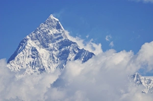 Western Region Prints: Machapuchare seen from Sarangkot, Gandaki Zone, Western Region, Nepal, Himalayas, Asia