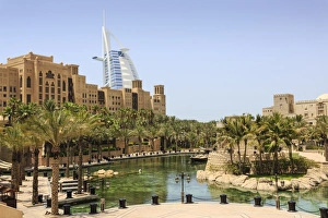 High Angle Vie Prints: Madinat Jumeirah Hotel and Burj Al Arab, Dubai, United Arab Emirates, Middle East