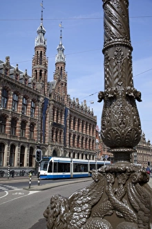 Lamp Posts Prints: Magna Plaza and ornate lamp post, Amsterdam, Holland, Europe