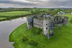 Pembrokeshire Prints: The magnificent ruins of Carew Castle, Carew, Pembrokeshire, Wales, United Kingdom, Europe