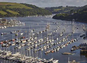 A magnificent view along the estuary of the River Dart, looking inland from the village