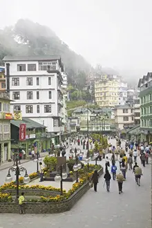 Buying Prints: Mahatma Gandhi Marg (MG Marg), the main shopping street, Gangtok, Sikkim, India, Asia