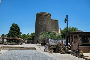 Goods Prints: Maiden Tower in the historic city of Baku showcases its ancient architecture and cultural heritage on a clear day