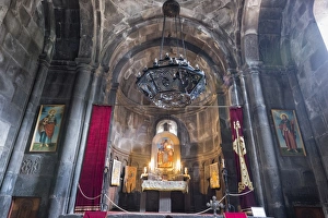 Altar Prints: Main altar in the interior of the 4th century Geghard Monastery