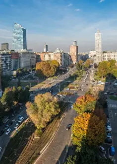 Milan Prints: The main boulevard in central Milan leading to Milans Central station, Milan, Lombardy