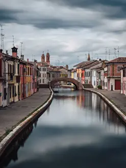 One of the main canal streets in Comacchio, the Venice of the province of Ferrara