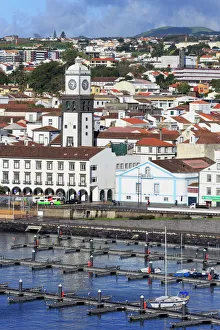 Clock Tower Prints: Main Church clock tower, Ponta Delgada City
