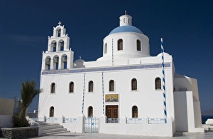Thira Prints: Main church of Panagia of Platsani, Oia, Santorini, Cyclades, Greek Islands