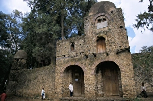 Gondar Prints: Main entrance to compound, Debre Berham church, Gondar, Ethiopia, Africa
