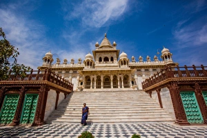 Blue City Prints: Main entrance to Jaswant Thada Tomb, Jodhpur, The Blue City, Rajasthan, India, Asia