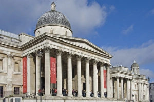 Images Dated 7th February 2009: The main entrance, the National Gallery, Trafalgar Square, London, England