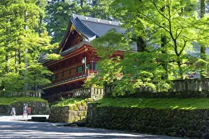 Meditation Prints: Main hall of Rinnoji Temple in Nikko Tochigi Japan surrounded by greenery and nature during a sunny day