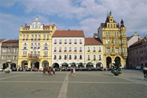 South Bohemia Prints: Main Square, Ceske Budejovice, South Bohemia, Czech Republic, Europe