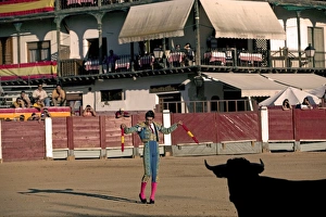 Images Dated 17th September 2006: The main square of the village used as the Plaza de Toros, the bulls are young (novillos)