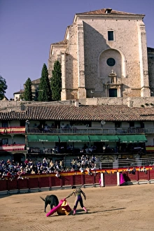 Images Dated 17th September 2006: The main square of the village used as the Plaza de Toros, the bulls are young (novillos)