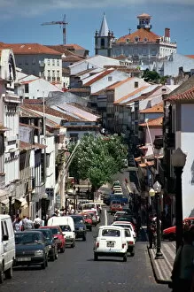 Images Dated 1st February 2008: Main street in Angra do Heroismo, Terceira, Azores, Portugal, Atlantic, Europe