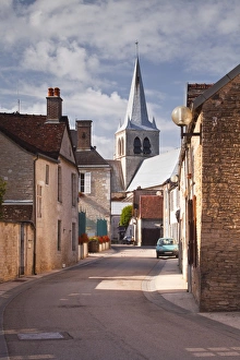 Champagne Ardenne Prints: The main street in the Champagne village of Les Riceys