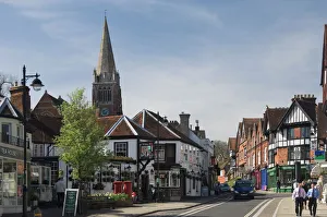 Street Scenes Prints: The Main Street, Lyndhurst, New Forest, Hampshire, England, United Kingdom, Europe