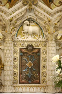 Lyon Prints: Main tabernacle in Fourviere Basilica, Lyon, Rhone, France, Europe