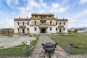 Mongolian Prints: Main temple in Erdene Zuu Buddhist Monastery, Harhorin, South Hangay province, Mongolia